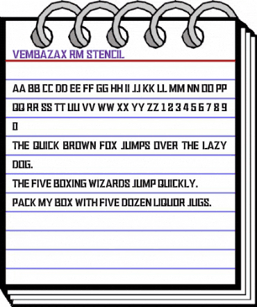 VEMBAZAX RM STENCIL Regular animated font preview VEMBAZAX RM STENCIL Regular animated font preview