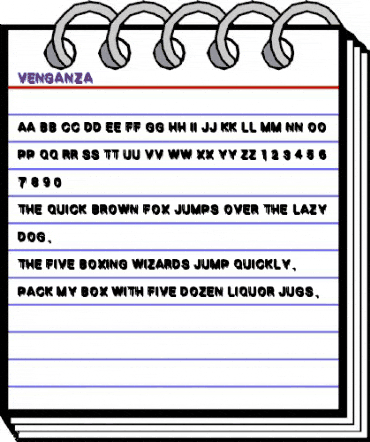 VENGANZA Regular animated font preview VENGANZA Regular animated font preview