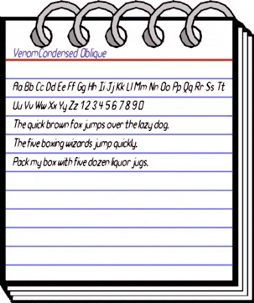 VenomCondensed Oblique animated font preview VenomCondensed Oblique animated font preview