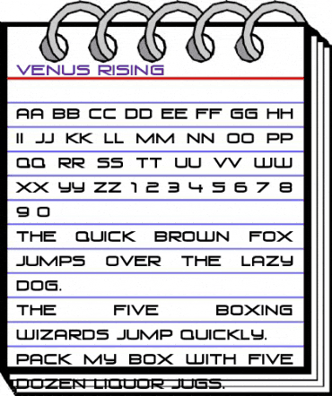 Venus Rising Regular animated font preview