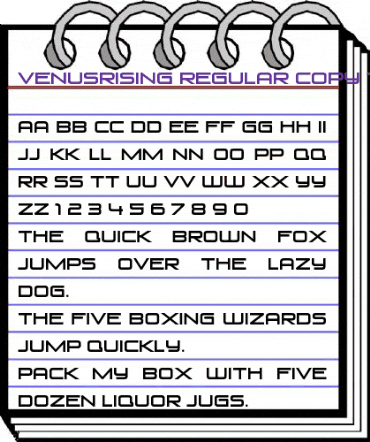 Venus Rising Regular animated font preview