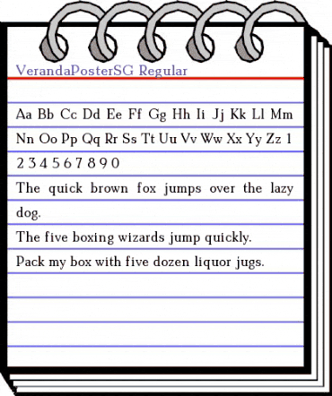 VerandaPosterSG Regular animated font preview
