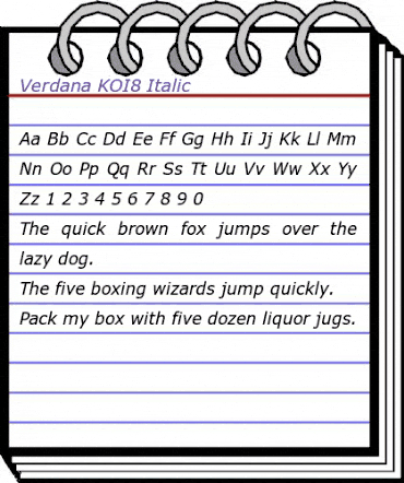 Verdana KOI8 Italic animated font preview Verdana KOI8 Italic animated font preview