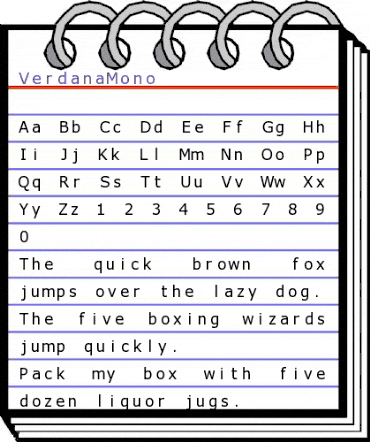 VerdanaMono Regular animated font preview VerdanaMono Regular animated font preview