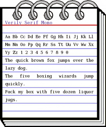 Verily Serif Mono Book animated font preview