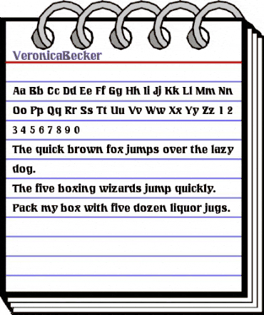 VeronicaBecker Regular animated font preview