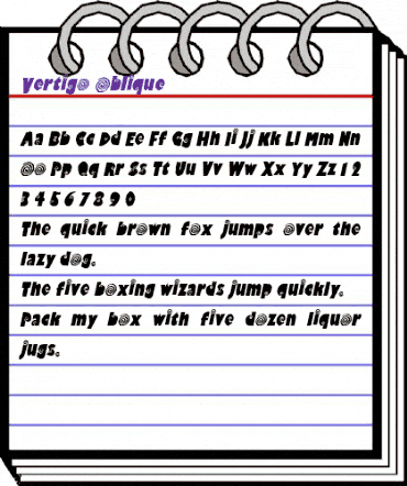 Vertigo Oblique animated font preview Vertigo Oblique animated font preview