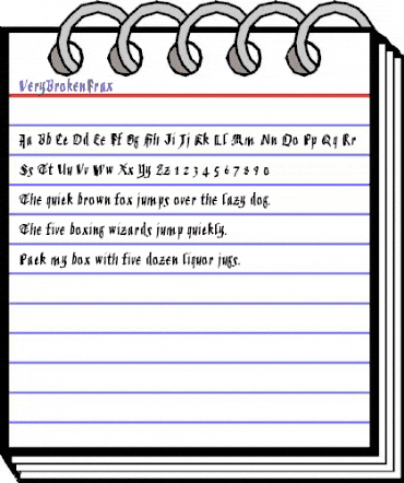 VeryBrokenFrax Regular animated font preview