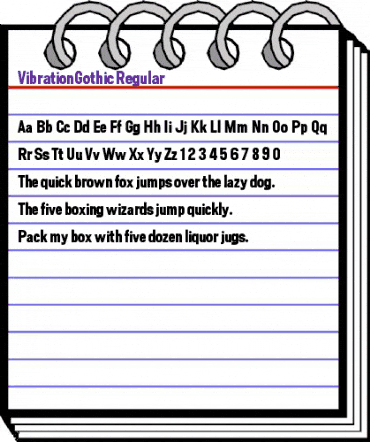 VibrationGothic Regular animated font preview