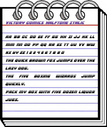 Victory Comics Halftone Italic Italic animated font preview Victory Comics Halftone Italic Italic animated font preview