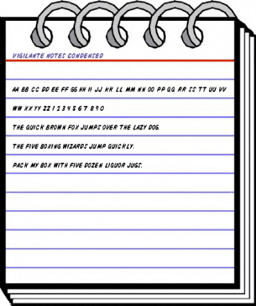 Vigilante Notes Condensed Condensed animated font preview