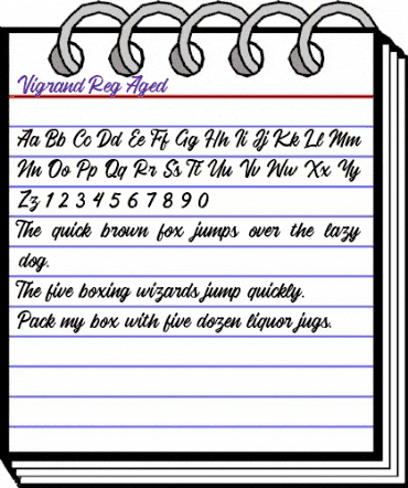 Vigrand Reg Aged Reg-Aged animated font preview