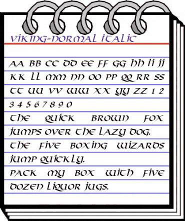 Viking-Normal Italic Regular animated font preview