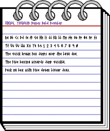 VIKING, YOUNGER Runes Bold Regular animated font preview