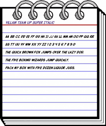 Villain Team-Up Super-Italic Regular animated font preview Villain Team-Up Super-Italic Regular animated font preview