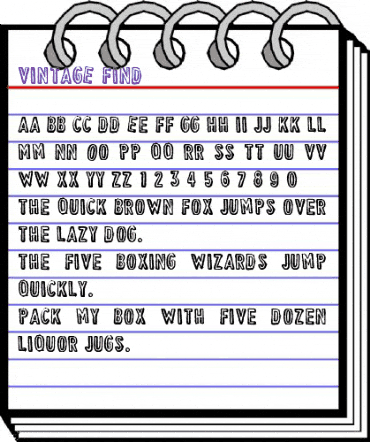 VINTAGE FIND Regular animated font preview
