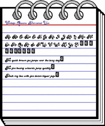 Vintage Queens Personal Use Regular animated font preview