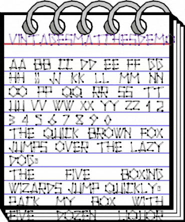 Vintages Matches Demo Regular animated font preview