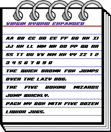Virgin Hybrid Expanded Expanded animated font preview Virgin Hybrid Expanded Expanded animated font preview