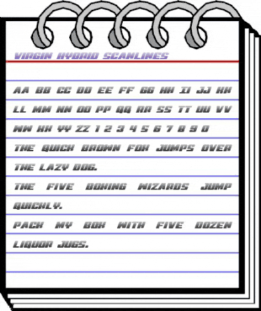 Virgin Hybrid Scanlines Regular animated font preview Virgin Hybrid Scanlines Regular animated font preview