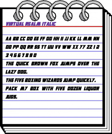Virtual Realm Italic animated font preview Virtual Realm Italic animated font preview
