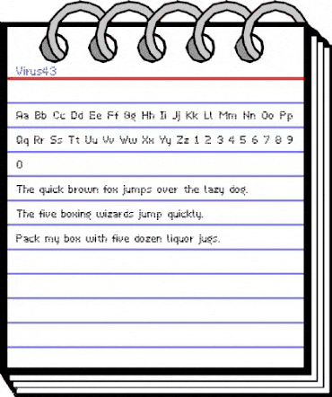 Virus43 Regular animated font preview