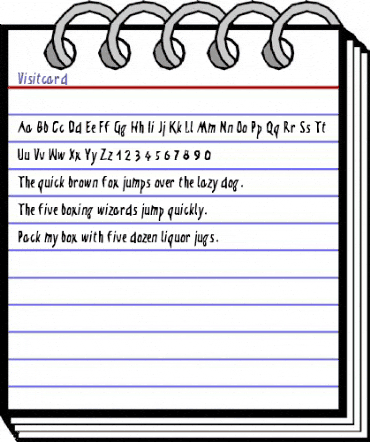 Visitcard Regular animated font preview
