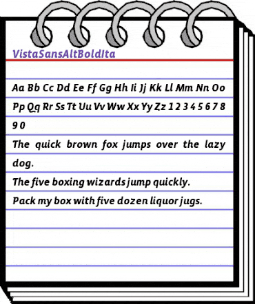 VistaSansAltBoldIta Regular animated font preview VistaSansAltBoldIta Regular animated font preview