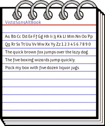 VistaSansAltBook Regular animated font preview