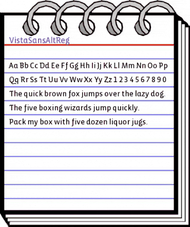 VistaSansAltReg Regular animated font preview