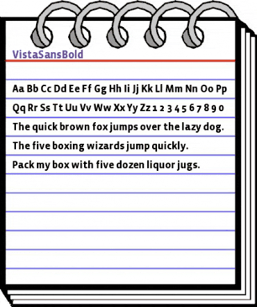 VistaSansBold Regular animated font preview