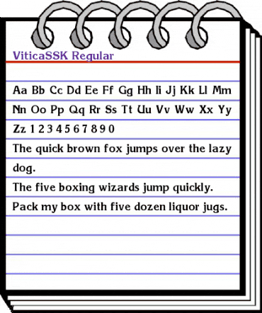 ViticaSSK Regular animated font preview