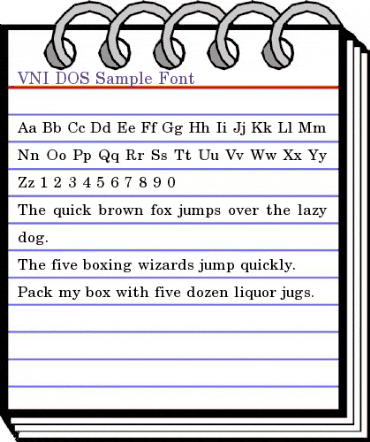 VNI-DOS Sample Font Normal animated font preview