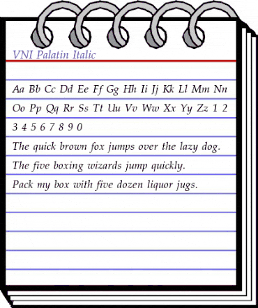 VNI-Palatin Italic animated font preview VNI-Palatin Italic animated font preview