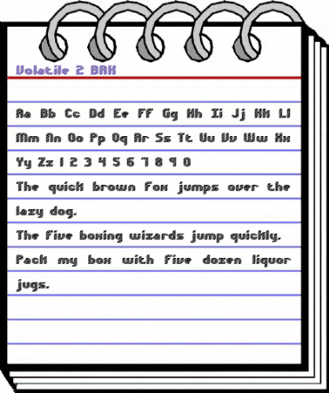 Volatile 2 BRK Regular animated font preview