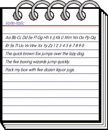 Volte-Italic Regular animated font preview