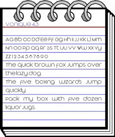 Vonique 43 Regular animated font preview