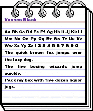 Vonnes Regular animated font preview