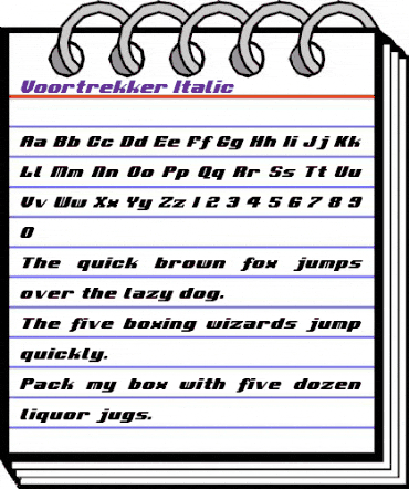 Voortrekker Italic Italic animated font preview Voortrekker Italic Italic animated font preview