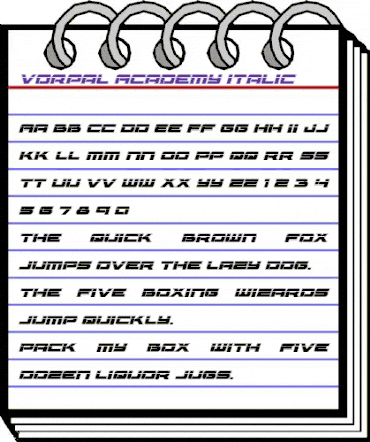 Vorpal Academy Italic Italic animated font preview Vorpal Academy Italic Italic animated font preview