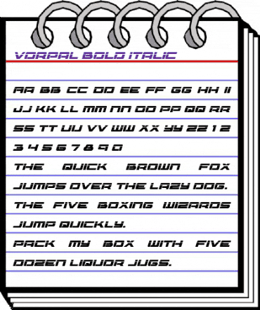 Vorpal Bold Italic Bold Italic animated font preview
