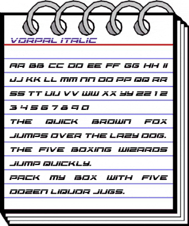 Vorpal Italic Italic animated font preview