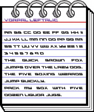 Vorpal Leftalic Italic animated font preview