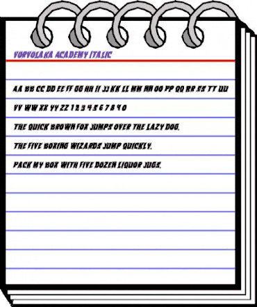 Vorvolaka Academy Italic Italic animated font preview Vorvolaka Academy Italic Italic animated font preview