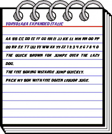 Vorvolaka Expanded Italic Expanded Italic animated font preview Vorvolaka Expanded Italic Expanded Italic animated font preview