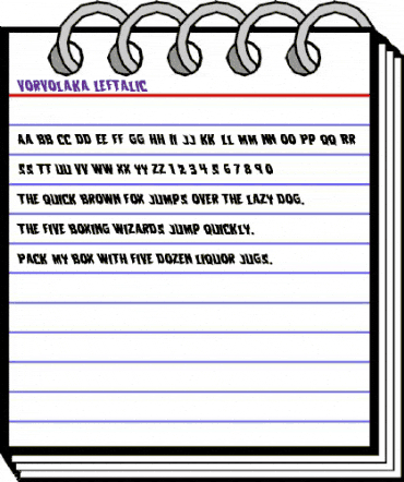 Vorvolaka Leftalic Italic animated font preview Vorvolaka Leftalic Italic animated font preview