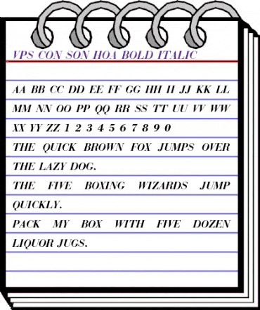 VPS Con Son Hoa Bold Italic animated font preview