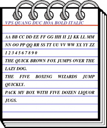 VPS Quang Duc Hoa Bold Italic animated font preview