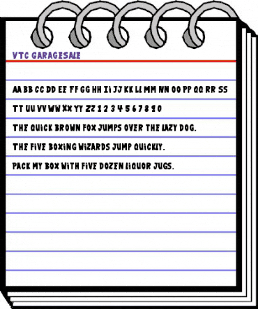VTC-GarageSale Regular animated font preview