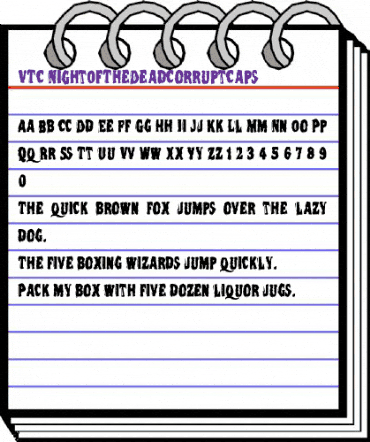 VTC NightOfTheDeadCorruptCaps Regular animated font preview VTC NightOfTheDeadCorruptCaps Regular animated font preview